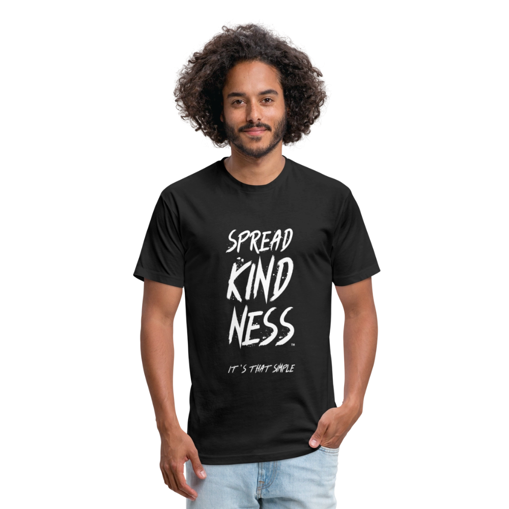 SPREAD KINDNESS Black Fitted Cotton/Poly T-Shirt by Next Level - black