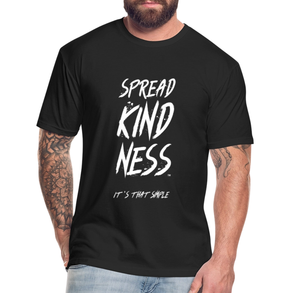 SPREAD KINDNESS Black Fitted Cotton/Poly T-Shirt by Next Level - black