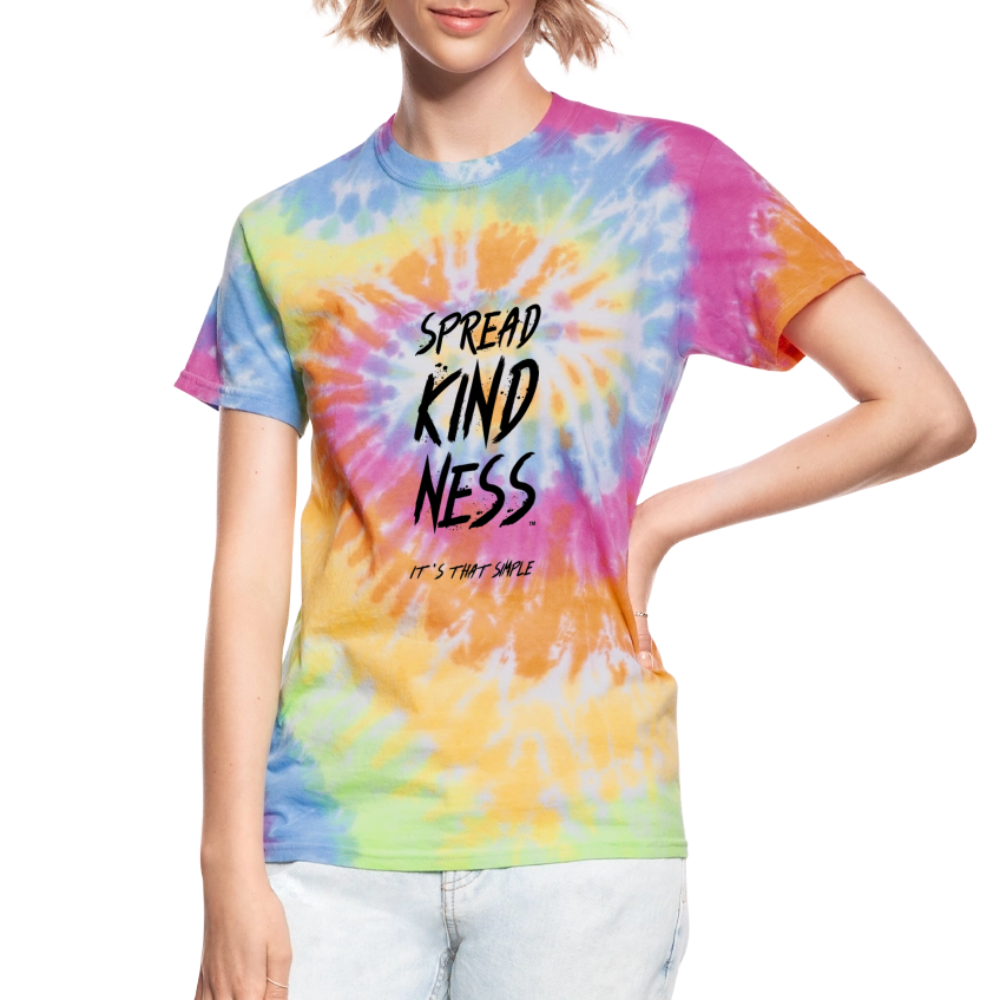 SPREAD KINDNESS Rainbow Unisex Tie Dye T-Shirt - rainbow
