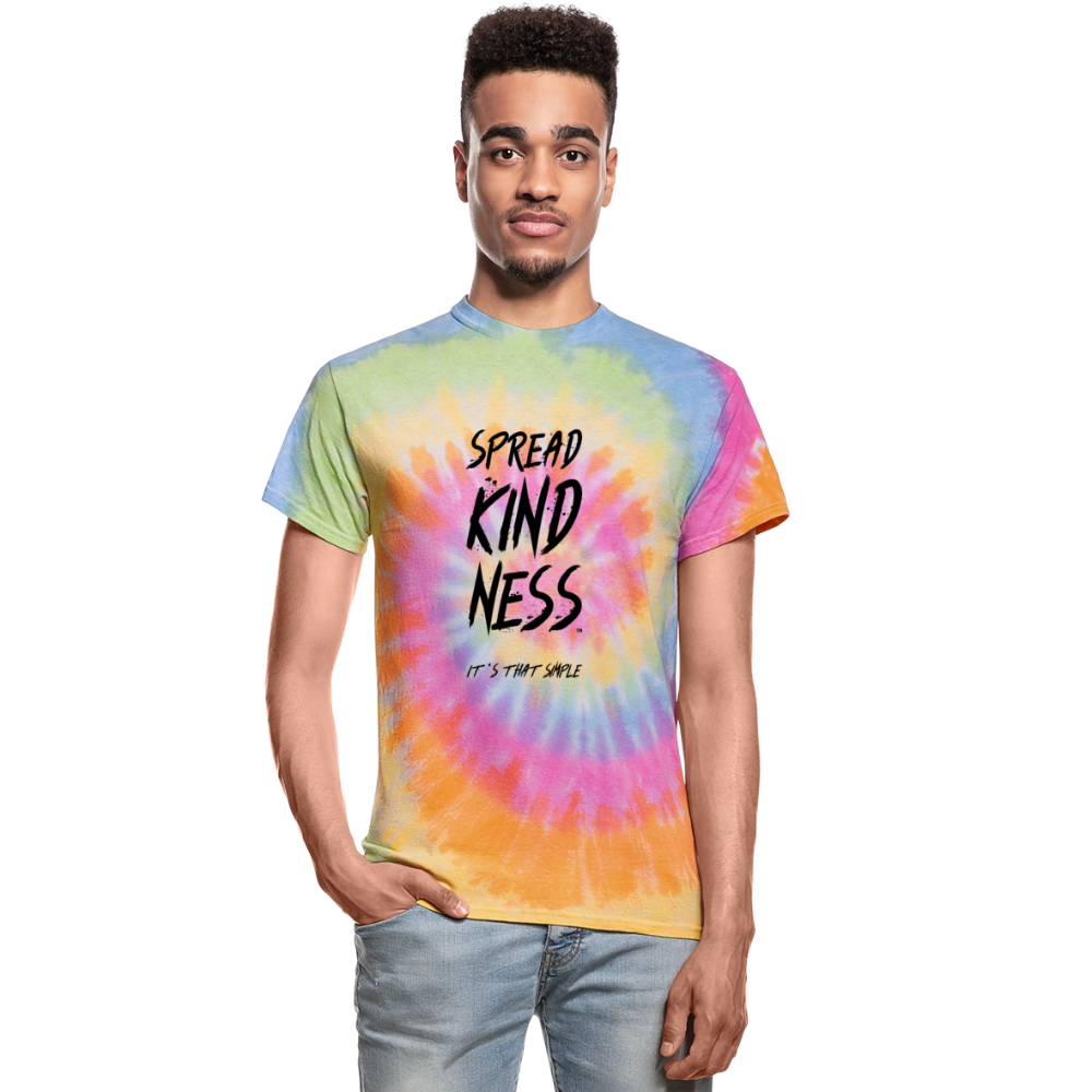 SPREAD KINDNESS Rainbow Unisex Tie Dye T-Shirt - rainbow