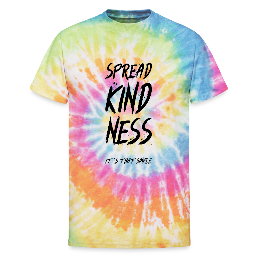 SPREAD KINDNESS Rainbow Unisex Tie Dye T-Shirt - rainbow